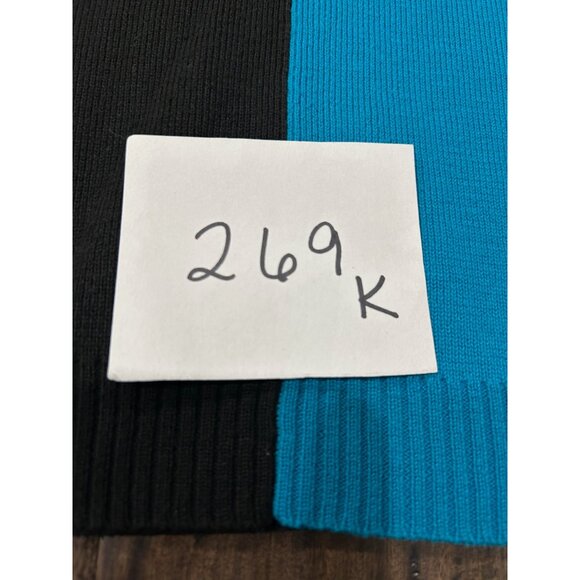 City Silk Color Block Black Blue Green Sleeveless Tank Top Sz Small - Picture 8 of 8